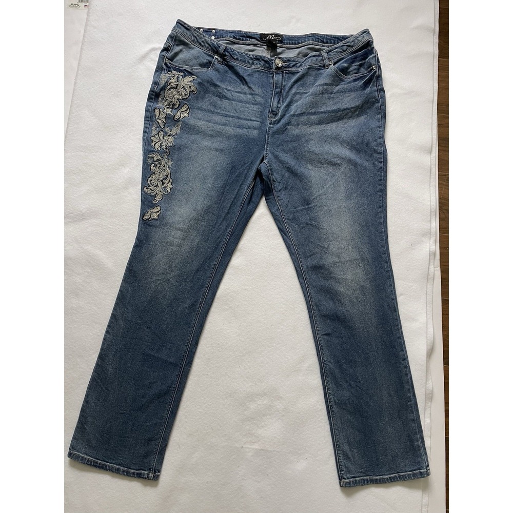 Midnight Velvet Women's Jeans with Embroidery Size 20W Plus Blue